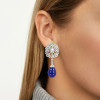 40ctw Invisible Set Blue Sapphire Vintage Drop Earrings