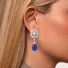 40ctw Invisible Set Blue Sapphire Vintage Drop Earrings