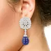 40ctw Invisible Set Blue Sapphire Vintage Drop Earrings