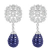 40ctw Invisible Set Blue Sapphire Vintage Drop Earrings