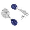 40ctw Invisible Set Blue Sapphire Vintage Drop Earrings