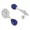 40ctw Invisible Set Blue Sapphire Vintage Drop Earrings