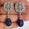 40ctw Invisible Set Blue Sapphire Vintage Drop Earrings