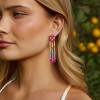 9ctw Baguette Cut Multicolor Sapphire Chandelier Earrings
