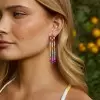 9ctw Baguette Cut Multicolor Sapphire Chandelier Earrings