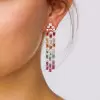 9ctw Baguette Cut Multicolor Sapphire Chandelier Earrings