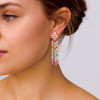 9ctw Baguette Cut Multicolor Sapphire Chandelier Earrings