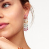 9ctw Baguette Cut Multicolor Sapphire Chandelier Earrings