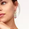9ctw Baguette Cut Multicolor Sapphire Chandelier Earrings