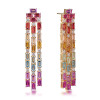 9ctw Baguette Cut Multicolor Sapphire Chandelier Earrings