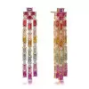 9ctw Baguette Cut Multicolor Sapphire Chandelier Earrings