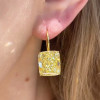22ctw Cushion Cut Yellow Sapphire Classic Drop Earrings