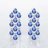 16ctw Pear Cut Blue Sapphire Chandelier Earrings