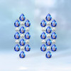 16ctw Pear Cut Blue Sapphire Chandelier Earrings