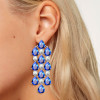 16ctw Pear Cut Blue Sapphire Chandelier Earrings