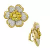 15ctw White and Yellow Sapphire Clustered Flower Earrings