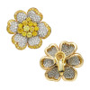15ctw White and Yellow Sapphire Clustered Flower Earrings