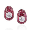 10ctw Invisibly Set Blue Sapphire Vintage Huggie Hoop Earrings