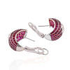 10ctw Invisibly Set Blue Sapphire Vintage Huggie Hoop Earrings