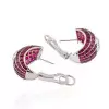 10ctw Invisibly Set Blue Sapphire Vintage Huggie Hoop Earrings