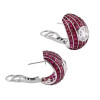 10ctw Invisibly Set Blue Sapphire Vintage Huggie Hoop Earrings
