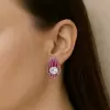 10ctw Invisibly Set Blue Sapphire Vintage Huggie Hoop Earrings