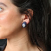 10ctw Invisibly Set Blue Sapphire Vintage Huggie Hoop Earrings