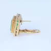 22ctw Asscher Cut Emerald Sapphire Halo Stud Earrings