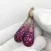 16ctw Ruby Paved Waterdrop Dangle Earrings