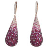 16ctw Ruby Paved Waterdrop Dangle Earrings