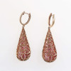 16ctw Ruby Paved Waterdrop Dangle Earrings