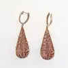 16ctw Ruby Paved Waterdrop Dangle Earrings