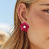 30ctw Invisibly Set Blue Sapphire Flower Stud Earrings