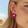 30ctw Invisibly Set Blue Sapphire Flower Stud Earrings