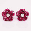 30ctw Invisibly Set Blue Sapphire Flower Stud Earrings