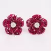 30ctw Invisibly Set Blue Sapphire Flower Stud Earrings