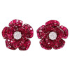 30ctw Invisibly Set Blue Sapphire Flower Stud Earrings