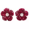 30ctw Invisibly Set Blue Sapphire Flower Stud Earrings