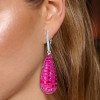 30ctw Invisible Set Ruby Waterdrop Dangle Earrings