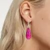 30ctw Invisible Set Ruby Waterdrop Dangle Earrings