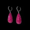 30ctw Invisible Set Ruby Waterdrop Dangle Earrings