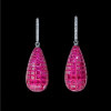 30ctw Invisible Set Ruby Waterdrop Dangle Earrings