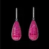 30ctw Invisible Set Ruby Waterdrop Dangle Earrings