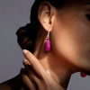 30ctw Invisible Set Ruby Waterdrop Dangle Earrings
