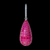 30ctw Invisible Set Ruby Waterdrop Dangle Earrings