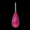 30ctw Invisible Set Ruby Waterdrop Dangle Earrings