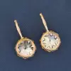 16ctw Huge Round Cut Simple Vintage Drop Earrings