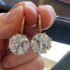 16ctw Huge Round Cut Simple Vintage Drop Earrings