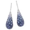 16ctw Blue Sapphire Paved Waterdrop Dangle Earrings