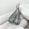 16ctw Blue Sapphire Paved Waterdrop Dangle Earrings